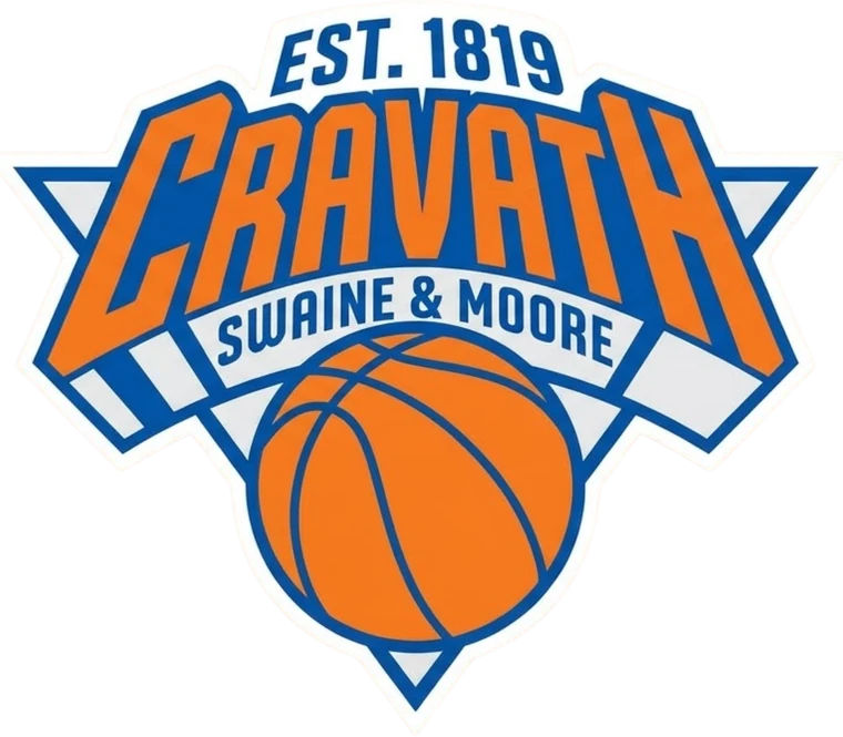Cravath reimagined as a New York basketball emblem
